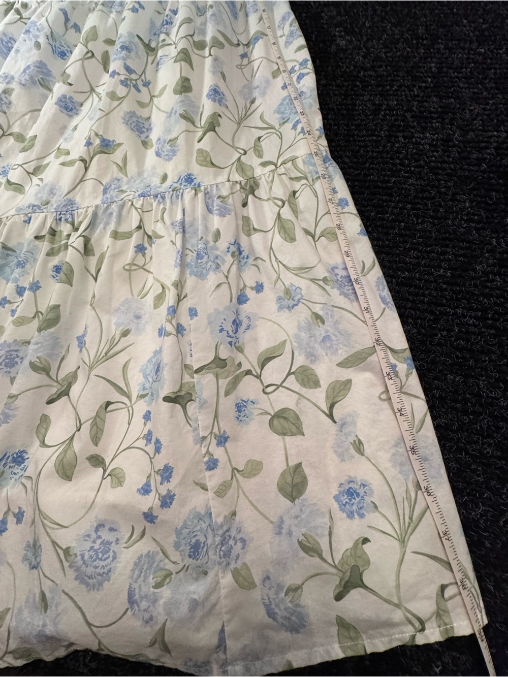 Hill House Home Florence Nap Skirt Sz L Blue White Floral Cottagecore Feminine - Picture 6 of 12